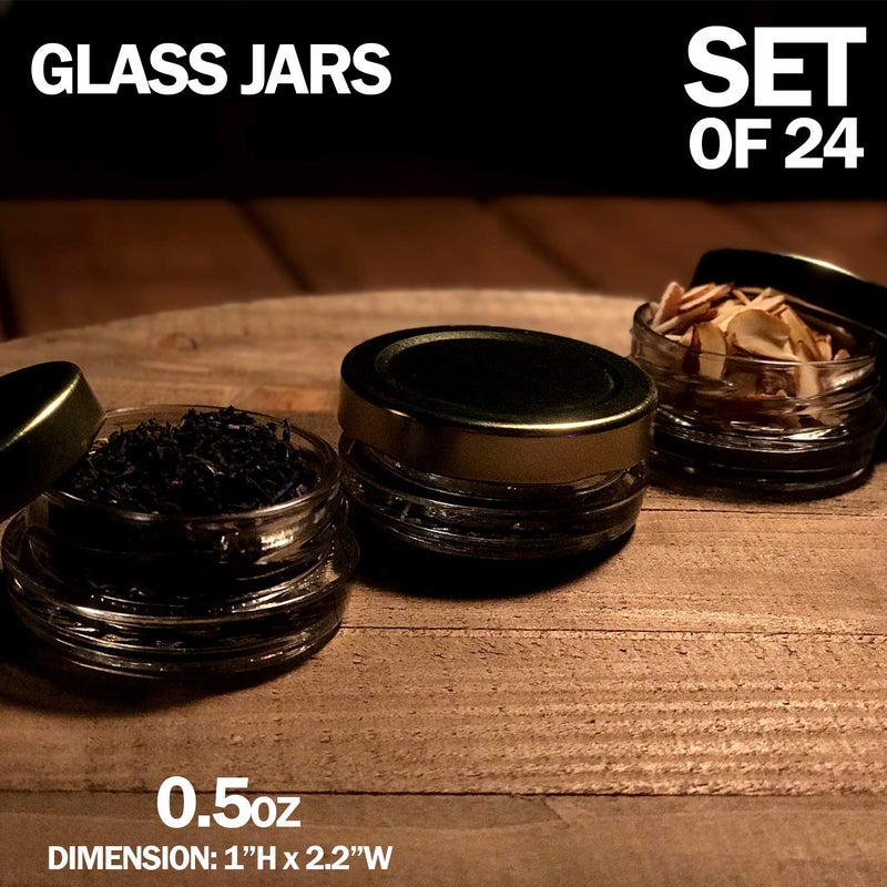 Caviar Line Small Mini Glass Jars With Tin Lids - 0.5 oz (Pack of 24) â€“ All Purpose Empty Storage Jars - Image 3